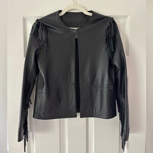 Ottod'Ame black fringe Leather jacket